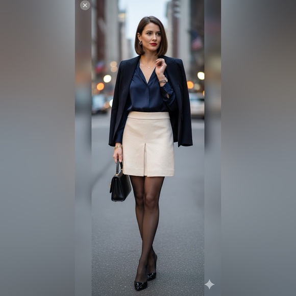 J. Crew Dresses & Skirts - J.Crew Cream 100% Wool Mini Skirt Size 0 Off-White Career Classic Preppy